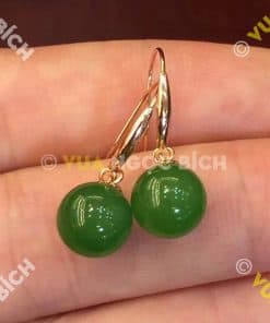 Bông Tai Ngọc Bích Nephrite Jade (BT030) 7 Bông Tai Ngọc Bích Nephrite Jade (BT030) 3