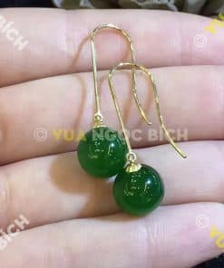 Bông Tai Ngọc Bích Nephrite Jade (BT032) 9 Bông Tai Ngọc Bích Nephrite Jade (BT032) 3
