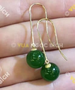 Bông Tai Ngọc Bích Nephrite Jade (BT032) 11 Bông Tai Ngọc Bích Nephrite Jade (BT032) 5