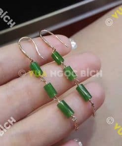 Bông Tai Ngọc Bích Nephrite Jade (BT034) 8 Bông Tai Ngọc Bích Nephrite Jade (BT034) 3