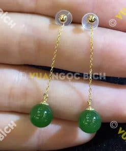 Bông Tai Ngọc Bích Nephrite Jade (BT037) 15 Bông Tai Ngọc Bích Nephrite Jade (BT037) 8