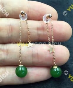 Bông Tai Ngọc Bích Nephrite Jade (BT037) 14 Bông Tai Ngọc Bích Nephrite Jade (BT037) 7