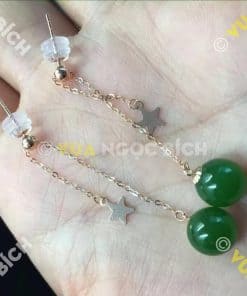 Bông Tai Ngọc Bích Nephrite Jade (BT037) 11 Bông Tai Ngọc Bích Nephrite Jade (BT037) 4
