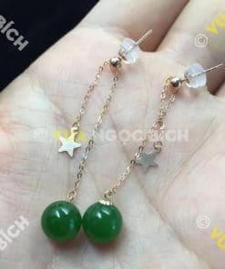 Bông Tai Ngọc Bích Nephrite Jade (BT037) 10 Bông Tai Ngọc Bích Nephrite Jade (BT037) 3
