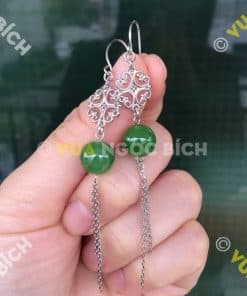Bông Tai Ngọc Bích Nephrite Jade (BT038) 9 Bông Tai Ngọc Bích Nephrite Jade (BT038) 3