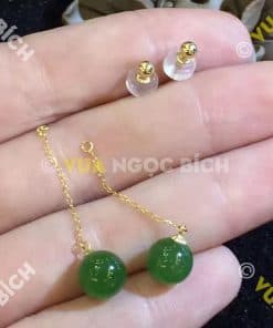 Bông Tai Ngọc Bích Nephrite Jade (BT039) 11 Bông Tai Ngọc Bích Nephrite Jade (BT039) 6