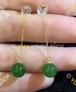 Bông Tai Ngọc Bích Nephrite Jade (BT039) 10 Bông Tai Ngọc Bích Nephrite Jade (BT039) 5