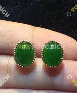 Bông Tai Ngọc Bích Nephrite Jade (BT040) 11 Bông Tai Ngọc Bích Nephrite Jade (BT040) 5