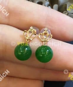 Bông Tai Ngọc Bích Nephrite Jade (BT042) 11 Bông Tai Ngọc Bích Nephrite Jade (BT042) 6