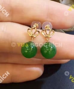 Bông Tai Ngọc Bích Nephrite Jade (BT042) 9 Bông Tai Ngọc Bích Nephrite Jade (BT042) 4