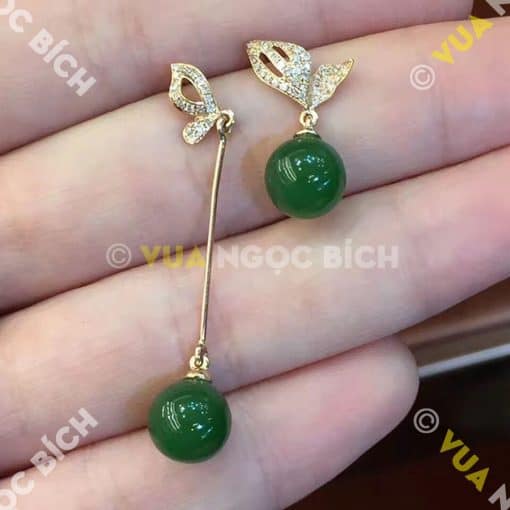 Bông Tai Ngọc Bích Nephrite Jade (BT045) 3