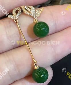Bông Tai Ngọc Bích Nephrite Jade (BT045) 8 Bông Tai Ngọc Bích Nephrite Jade (BT045) 3