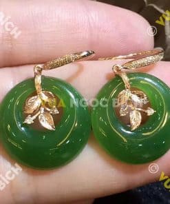 Bông Tai Ngọc Bích Nephrite Jade (BT048) 6 Bông Tai Ngọc Bích Nephrite Jade (BT048) 3