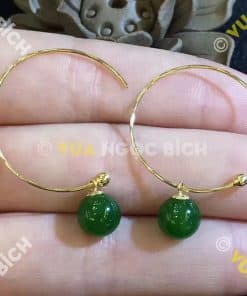 Bông Tai Ngọc Bích Nephrite Jade (BT072) 11 Bông Tai Ngọc Bích Nephrite Jade (BT072) 6
