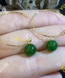 Bông Tai Ngọc Bích Nephrite Jade (BT072) 9 Bông Tai Ngọc Bích Nephrite Jade (BT072) 4