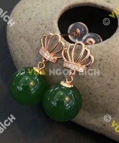 Bông Tai Ngọc Bích Nephrite Jade (BT092) 5