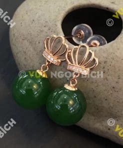 Bông Tai Ngọc Bích Nephrite Jade (BT092) 4