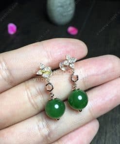 Bông Tai Ngọc Bích Nephrite Jade (BT094) 11 Bông Tai Ngọc Bích Nephrite Jade (BT094) 6