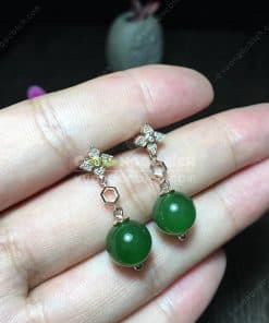 Bông Tai Ngọc Bích Nephrite Jade (BT094) 10 Bông Tai Ngọc Bích Nephrite Jade (BT094) 5
