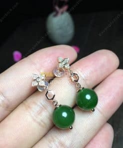 Bông Tai Ngọc Bích Nephrite Jade (BT094) 9 Bông Tai Ngọc Bích Nephrite Jade (BT094) 4