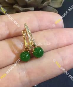 Bông Tai Ngọc Bích Nephrite Jade (BT050) 11 Bông Tai Ngọc Bích Nephrite Jade (BT050) 5