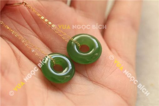 Bông Tai Ngọc Bích Nephrite Jade (BT054) 3