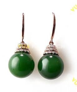 Bông Tai Ngọc Bích Nephrite Jade (BT055) 7 Bông Tai Ngọc Bích Nephrite Jade (BT055) 3