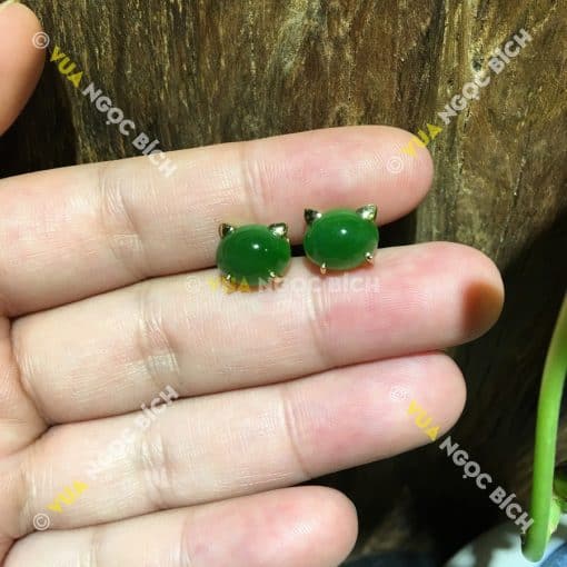 Bông Tai Ngọc Bích Nephrite Jade (BT059) 3