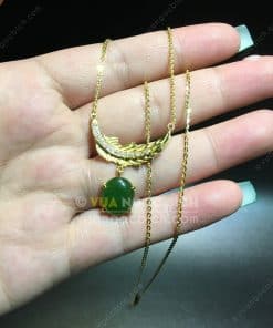 Dây Chuyền Lông Vũ Ngọc Bích Nephrite Jade (MD175) 11 Dây Chuyền Lông Vũ Ngọc Bích Nephrite Jade (MD175) 5