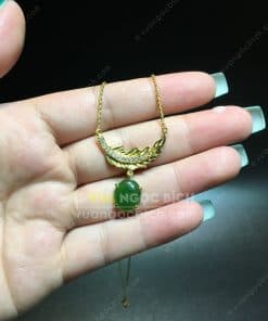 Dây Chuyền Lông Vũ Ngọc Bích Nephrite Jade (MD175) 9 Dây Chuyền Lông Vũ Ngọc Bích Nephrite Jade (MD175) 3
