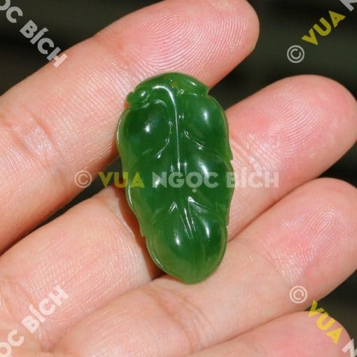 Mặt Chiếc Lá Ngọc Bích Nephrite Jade (MD108) 3