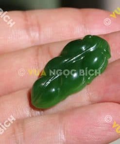 Mặt Chiếc Lá Ngọc Bích Nephrite Jade (MD108) 5