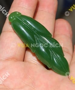 Mặt Chiếc Lá Ngọc Bích Nephrite Jade (MD109) 12 Mặt Chiếc Lá Ngọc Bích Nephrite Jade (MD109) 6