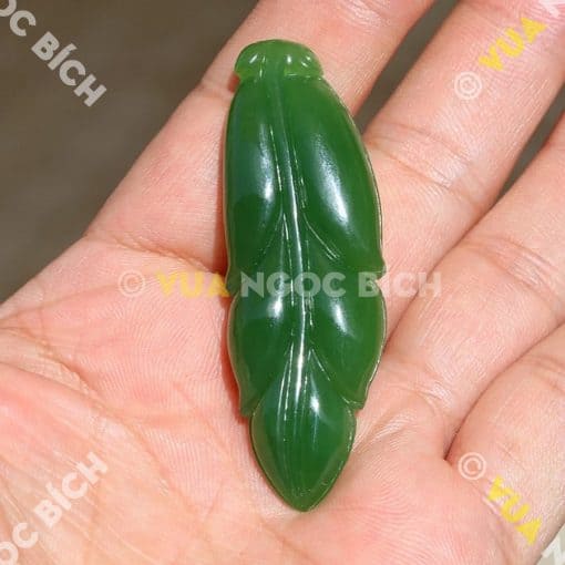 Mặt Chiếc Lá Ngọc Bích Nephrite Jade (MD109) 3