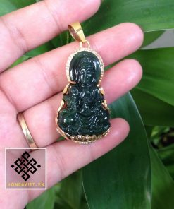 Mặt Dây Chuyền Phật Bà Quan Âm Ngọc Bích Bọc Vàng (MD023) 18 Mặt Dây Chuyền Phật Bà Quan Âm Ngọc Bích Bọc Vàng (MD023) 9