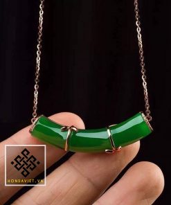 Mặt Dây Chuyền Đốt Trúc Ngọc Bích Bọc Vàng (MD009)