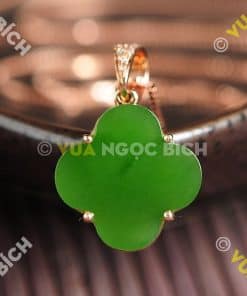 Mặt Dây Cỏ Bốn Lá Ngọc Bích Nephrite Jade (MD028) 7
