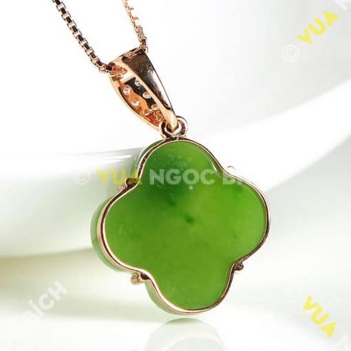 Mặt Dây Cỏ Bốn Lá Ngọc Bích Nephrite Jade (MD028) 3