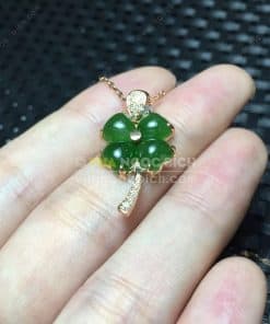 Mặt Dây Cỏ Bốn Lá Ngọc Bích Nephrite Jade (MD165) 12 Mặt Dây Cỏ Bốn Lá Ngọc Bích Nephrite Jade (MD165) 6