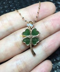 Mặt Dây Cỏ Bốn Lá Ngọc Bích Nephrite Jade (MD165) 10 Mặt Dây Cỏ Bốn Lá Ngọc Bích Nephrite Jade (MD165) 4