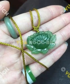 Mặt Dây Hoa Sen Ngọc Bích Nephrite Jade (MD110) 8 Mặt Dây Hoa Sen Ngọc Bích Nephrite Jade (MD110) 4