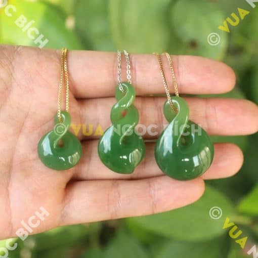 Mặt Dây Nút Thắt Vô Tận Ngọc Bích Nephrite Jade (MD041) 3