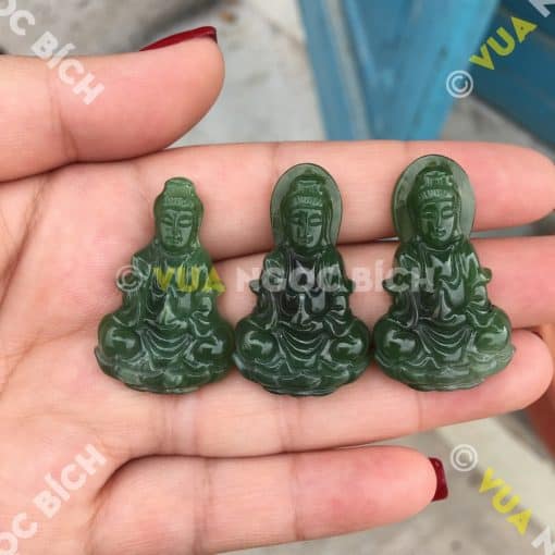 Mặt Dây Phật Bà Quan Âm Ngọc Bích Nephrite Jade (MD053) 3