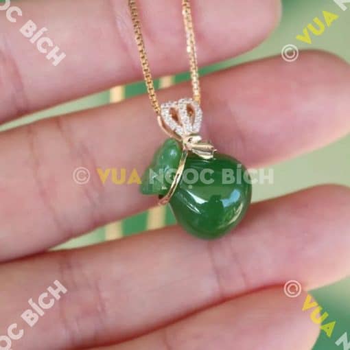 Mặt Dây Túi Tiền Ngọc Bích Nephrite Jade (MD048) 3