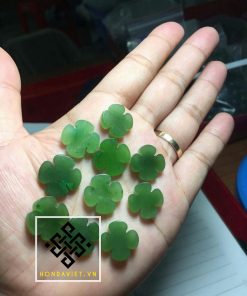 Mặt Nhẫn Cỏ 4 Lá May Mắn Ngọc Bích (MN001)