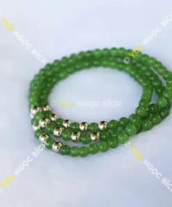 Chuỗi Hạt Vòng Ngọc Bích Nephrite Jade 6mm mix charm Bạc (VT009) 4