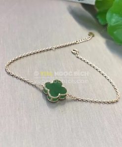 Vòng Tay Cỏ Bốn Lá Ngọc Bích Nephrite Jade (VT063) 11 Vòng Tay Cỏ Bốn Lá Ngọc Bích Nephrite Jade (VT063) 6