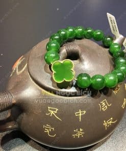 Vòng Tay Cỏ Bốn Lá Ngọc Bích Nephrite Jade (VT058) 12 Vòng Tay Cỏ Bốn Lá Ngọc Bích Nephrite Jade (VT058) 6