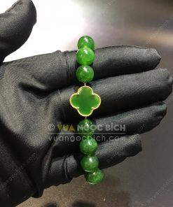 Vòng Tay Cỏ Bốn Lá Ngọc Bích Nephrite Jade (VT058) 10 Vòng Tay Cỏ Bốn Lá Ngọc Bích Nephrite Jade (VT058) 4
