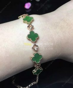 Vòng Tay Cỏ Bốn Lá Ngọc Bích Nephrite Jade (VT066) 11 Vòng Tay Cỏ Bốn Lá Ngọc Bích Nephrite Jade (VT066) 5